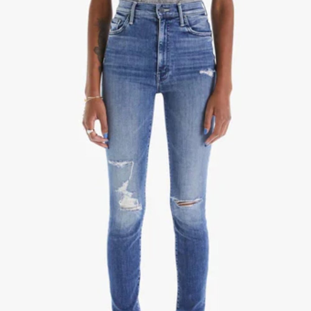 MOTHER Jeans Denium The Swooner Ankle Fray NWT SZ 28 Wash: Weekend Warrior